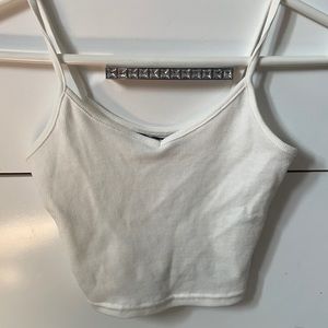 White cropped cami